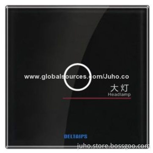 2-gang Remote Control Light Touch Switch, Crystal Glass Panel with LED Indicator